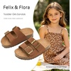 image:imageFelix amp Flora Toddler Kids Sandals Boys Girls Cork Footbed Slide With Adjustable Double Buckles Open Toe Casual Shoes